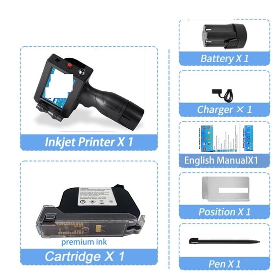 12.7mm Image Picture QR Code Serial Number Portable Mask Online Printer Hand Jet Handheld Thermal Inkjet Printer