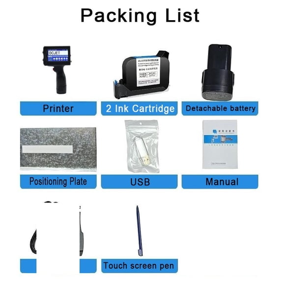 12.7mm Label Printer QR Bar Batch Code Date Number Logo Expiry Date Handheld Inkjet Printer Portable ,Fast-Drying Ink with Crisp Output