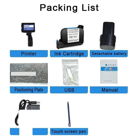 12.7mm Label Printer QR Bar Batch Code Date Number Logo Expiry Date Handheld Inkjet Printer Portable