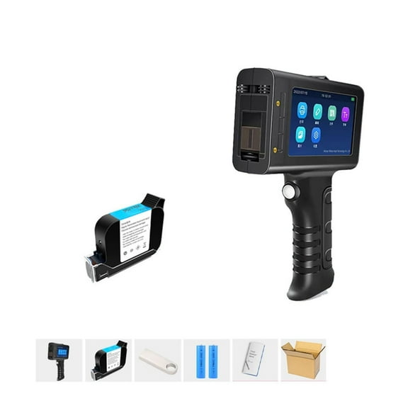 12.7mm Label Printer Smart Handheld Inkjet Printer Qr Bar Lot Code Logo Coding Machine For Glass ,Complete Kit