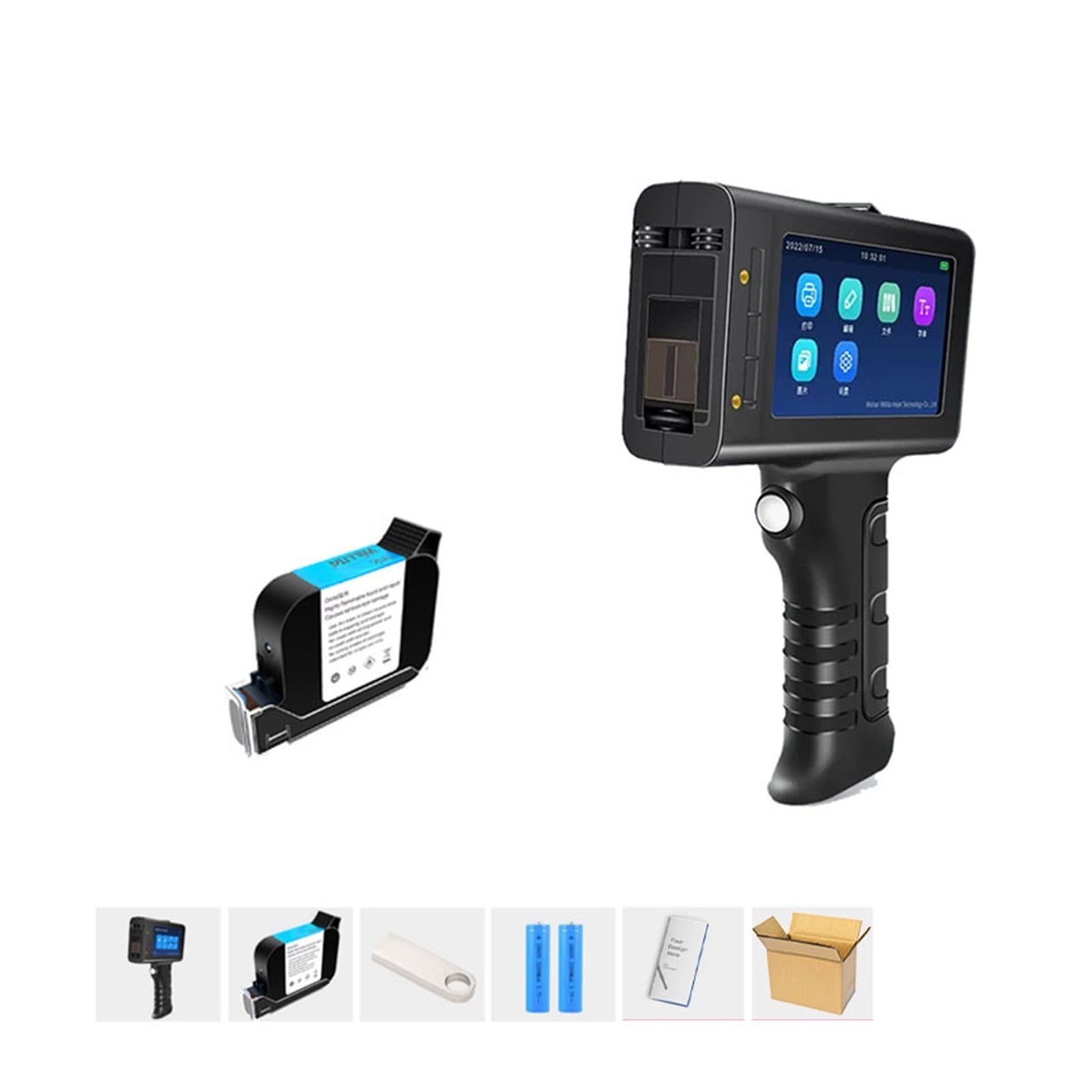 12.7mm Label Printer Smart Handheld Inkjet Printer Qr Bar Lot Code Logo Coding Machine For Glass ,Versatile Surface Compatibility