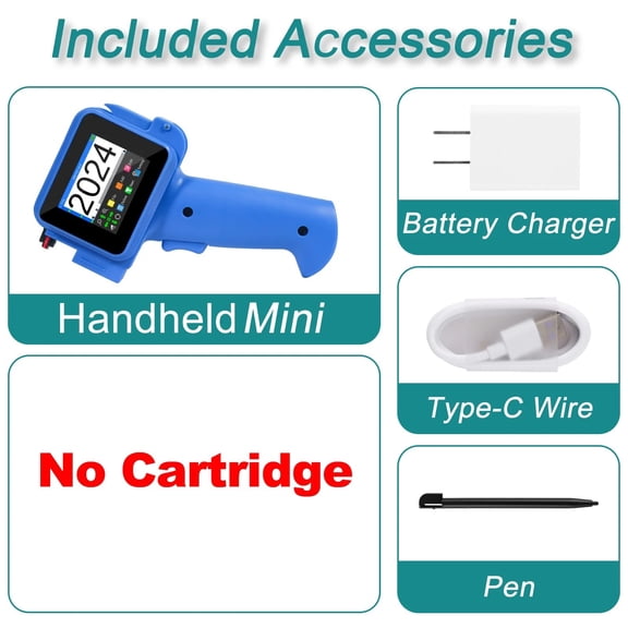 12.7mm Mini Handheld Inkjet Printer With Fast-Drying Ink For Text QR Barcode Batch Number Logo Date Label Portable Coder