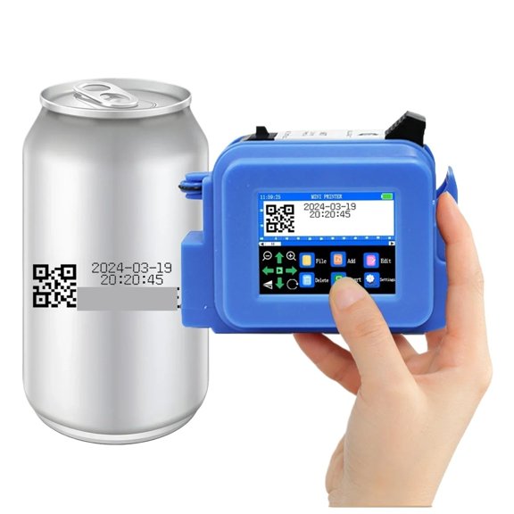 12.7mm Portable Mini Printer Handheld Inkjet Printer Text QR Barcode Batch Number Logo Image Date Printing Machine ,Crisp Output