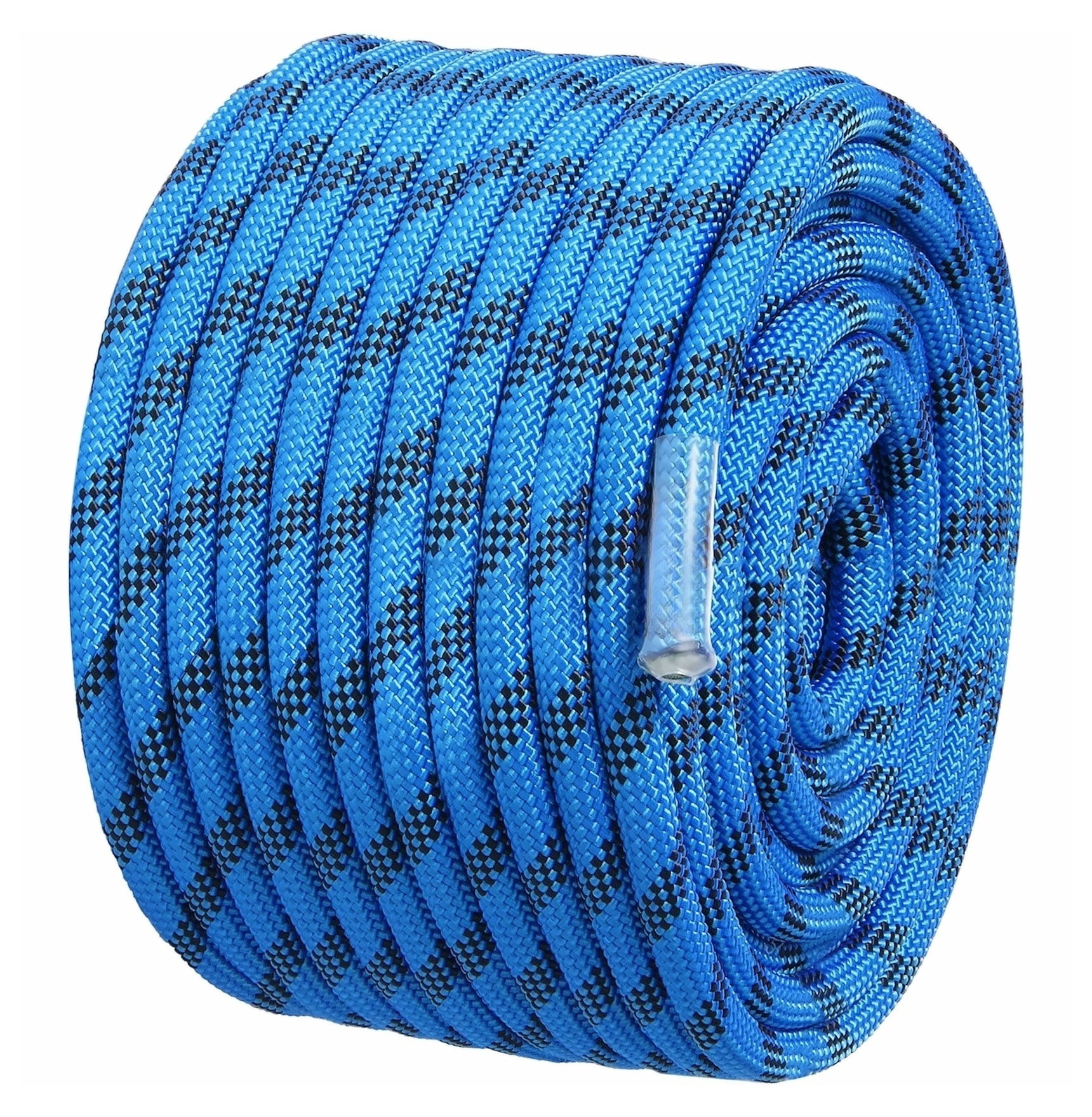 12.7mm Static Climbing Rope 38M(125ft) - 32KN Rock Climbing Rope with Snap Hooks for Rappelling, Rescue, & Outdoor Adventure - Blue
