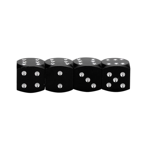 12/8/4Pcs Dice Style Tire Valve Stem Caps Universal Aluminium Alloy Dustproof Tire Valve Stem Covers For Cars SUV Trucks Bikes Motorcycles Bicycles