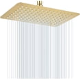 thumbnail image 1 of 12 * 8 Inch Rectangle Rain Shower  Brushed ,   Stainless  304, Full  Rainfall Shower with 112  Nozzles, High  Waterfall Showerheads, 1 of 7