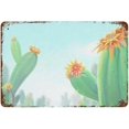 12×8 inch Oasis cactus Metal Tin Sign Cacti Decor Bathroom Wall Art