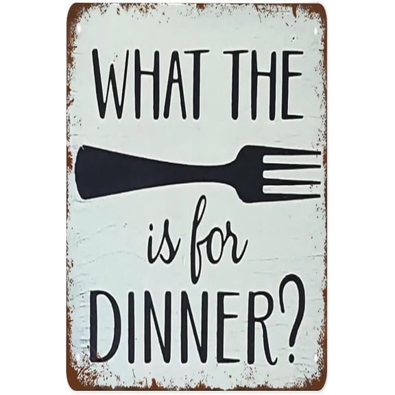 12×8 inch Vintage Metal Tin Signs What The Fork Is For Dinner Sign Funny Kitchen Sign Vintage Wall Decor Tin Sign Funny Decorations For Home Bar Pub Cafe Farm Room Metal Poster Yard Sign Gift