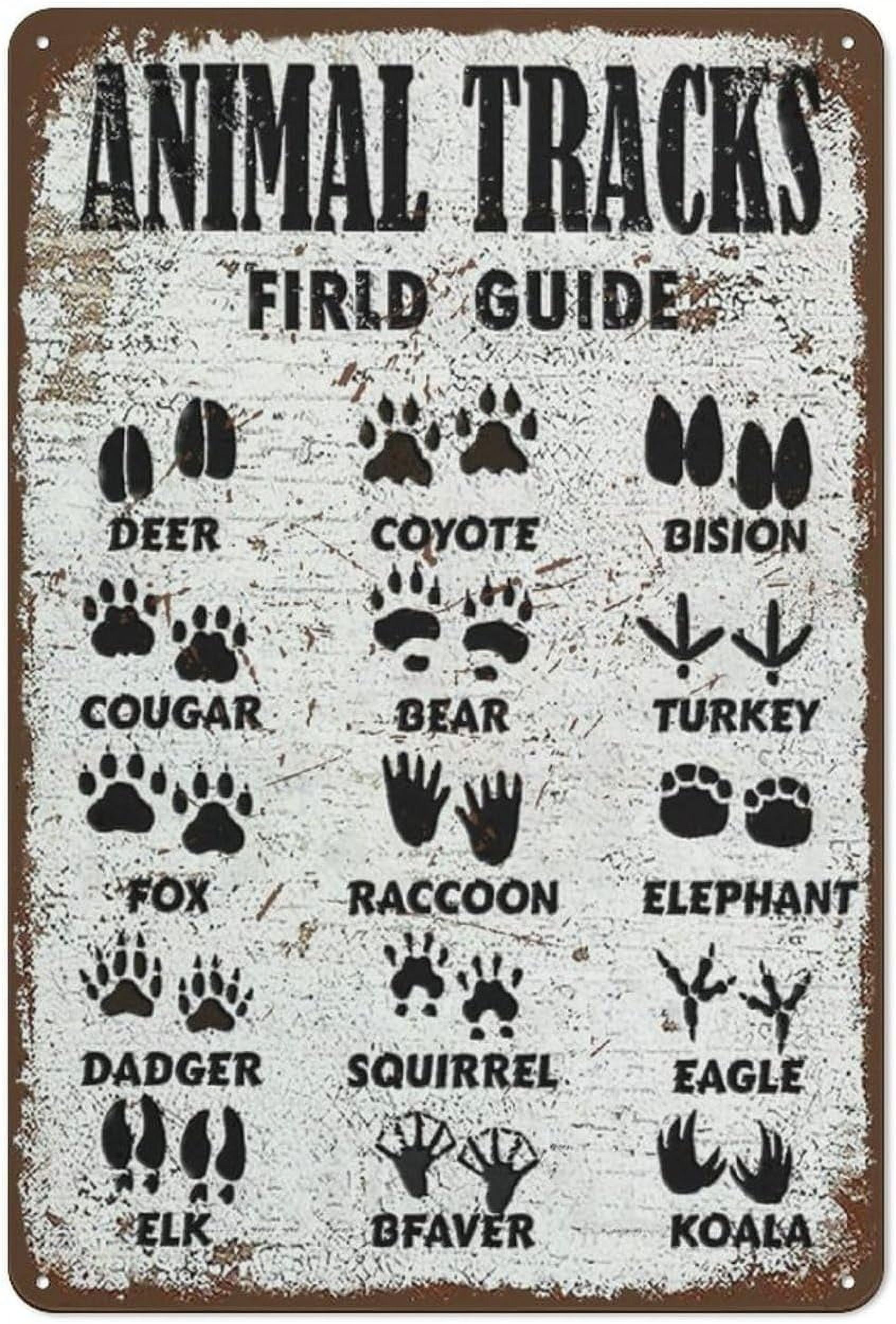 12×8 inch Woodland Nursery Decor Animal Tracks Tin Sign Rustic Home ...