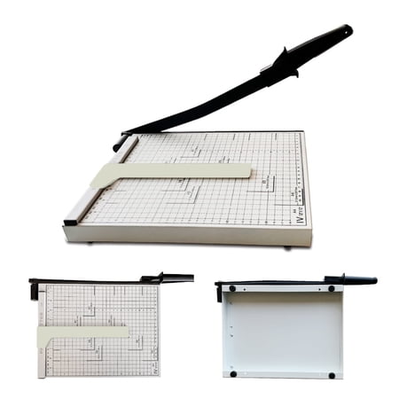 Alorhardro Paper Cutter Paper Trimmer with Magnetic Guide and Safety Lock, Cut 10-Sheets Capacity, 12.87" Cutting Length, White