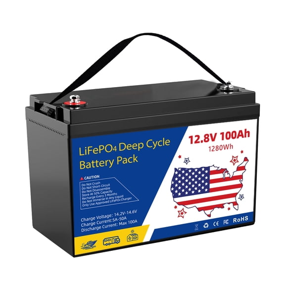 12.8V 100Ah LiFePO4 Group 31 Battery, Deep Cycle Battery with 100A BMS, for Trailer RV, Motor Home, Marine,Off Grid Solar System,Back Up Emergency Power Supply.