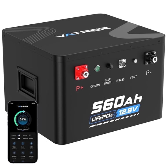 VATRERPOWER 12.8V 560Ah Self-Heating LiFePO4 RV Battery, APP Monitoring, 5000+ Cycles Lithium Battery, Perfect for RV, Motorhomes, Camper, Trailer