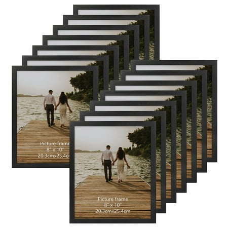 12 8x10 Black Magnetic Photo Picture Frame Set for Refrigerator, Kitchen, Classroom, Window
