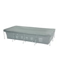 thumbnail image 1 of Pool Central 12.9' Durable Apertured Rectangular Gray Pool Cover with Rope Ties, 1 of 2