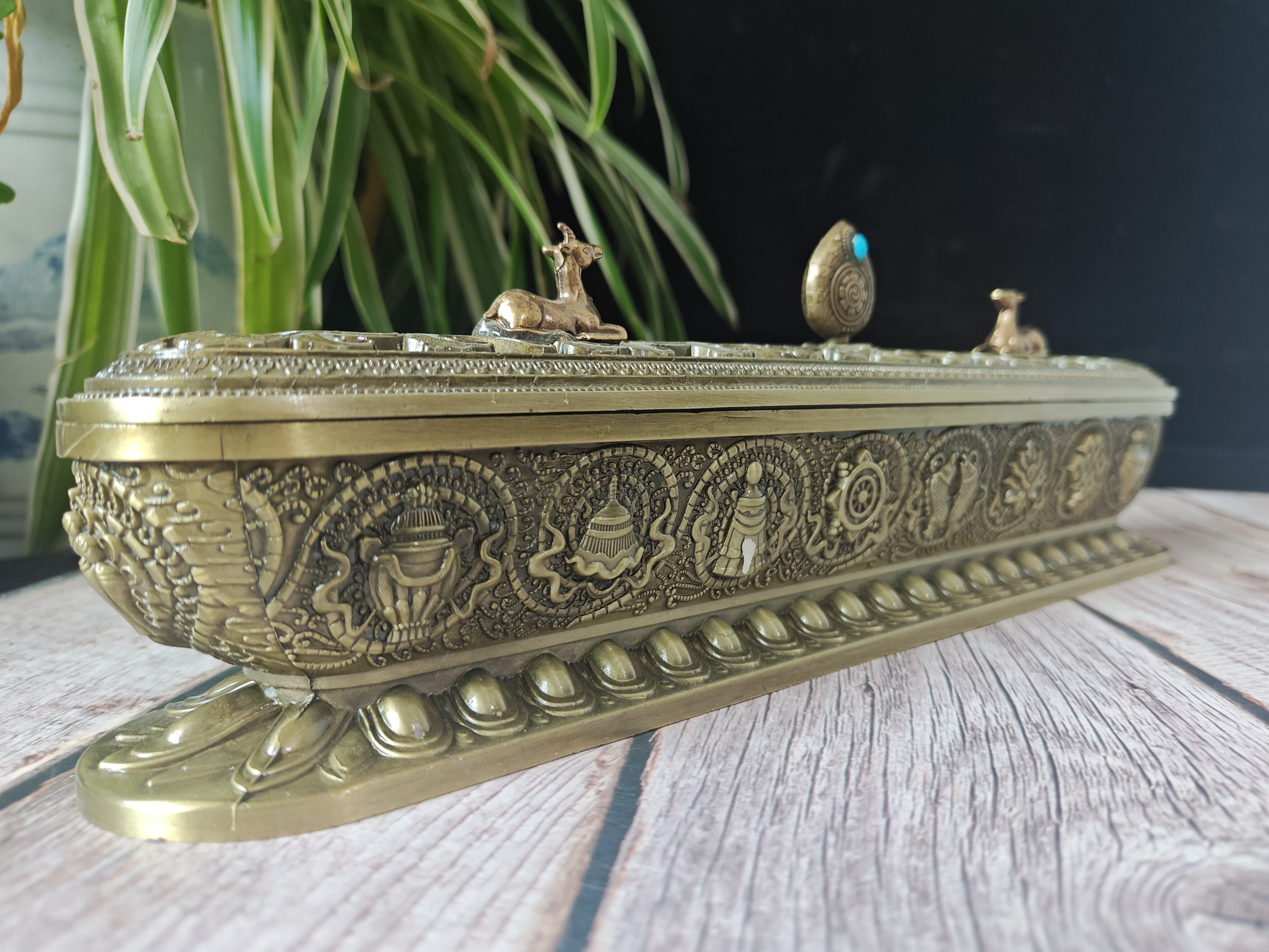 12.9''Vintage style copper unique Incense Holder waterfall  Catcher censer Incense Burner for Sticks Healing Ash Catcher ashtray Home Decor
