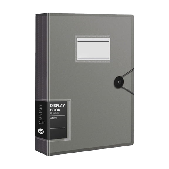 12.9 x 9.06 Inch A4 Presentation Book with 30 Clear Plastic Sleeves, Display Portfolio Binder for Artwork, Certificates, Documents and College Projects Black