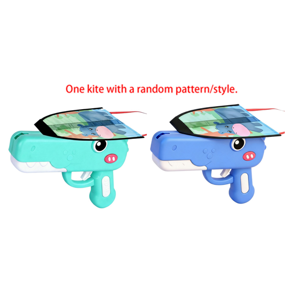 12.99 Inch Dinosaur Foam Glider Kite, Catapult Launcher Flying Toy, Outdoor Sports Toy & Birthday Gifts (2Pcs, Green+Blue)