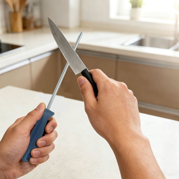 12.99 Inch Handheld Sharpening Stick, Stainless Steel Honing Rod for Kitchen Knives & Household Tools