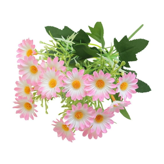 12.99in Artificial Daisy Flowers Outdoor Decor | UV-Resistant Plastic Bouquet for Garden/Home/Holiday Decor (7 Colors 0.07lb)