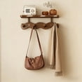 thumbnail image 1 of WOHAPY Upgrade 12.99x3.94in Wall Mounted Hook Rack with 4 Hooks, Non-Rusting Wooden Coat Rack, for Bathroom Kitchen Living Room Brown, 1 of 6