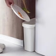 thumbnail image 1 of 12.9L Slim Plastic Trash Can for Kitchen & Bathroom, Narrow Space Rectangular Wastebasket, White Uncovered Garbage Bin for Home Office, 1 Pack, 1 of 6