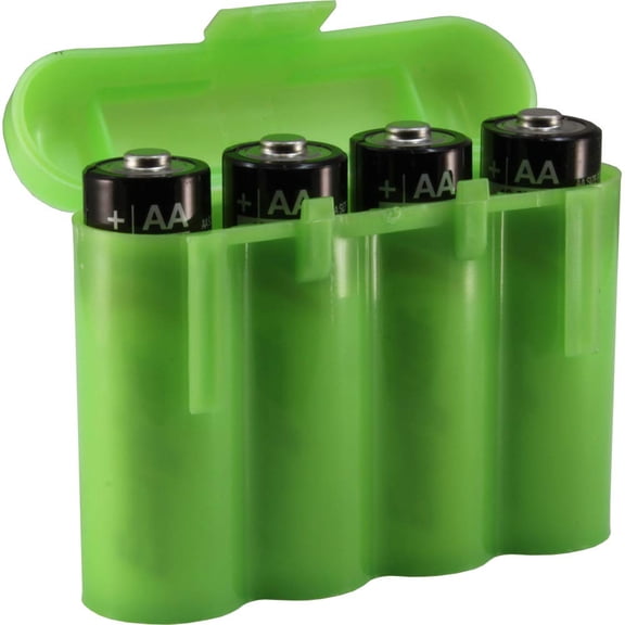 12 AA Energizer Alkaline Batteries and 3 Green AA Case Holders