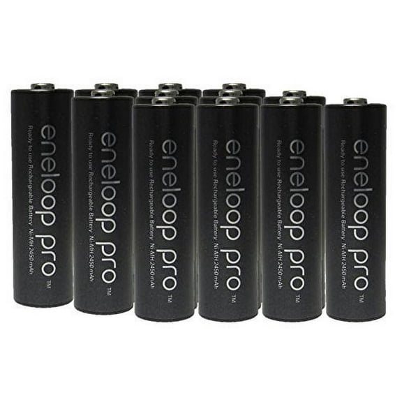 12 AA Panasonic Eneloop Pro (Replace sanyo XX) NiMH 2550mAh (Min. 2450mAh) Rechageable Batteries + Free Battery Holder