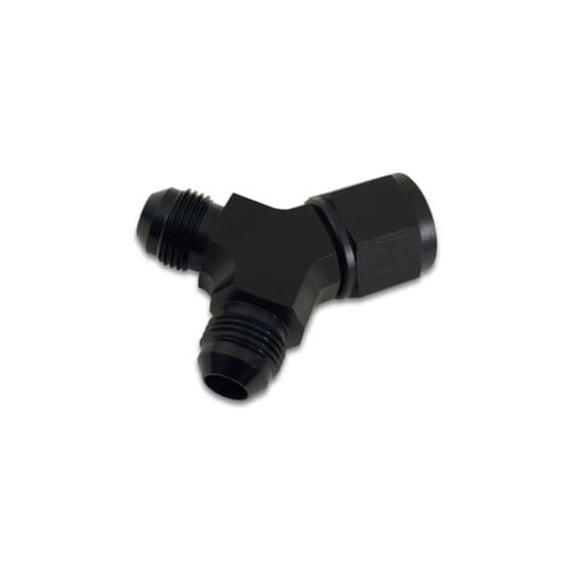 12 AN Female Inlet Dual 10 AN Male Outlets Y-Block Fitting Adapter, Black