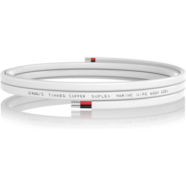 12 AWG 10FT Duplex Marine Wire 12 Gauge Tinned Copper Wire for Boat