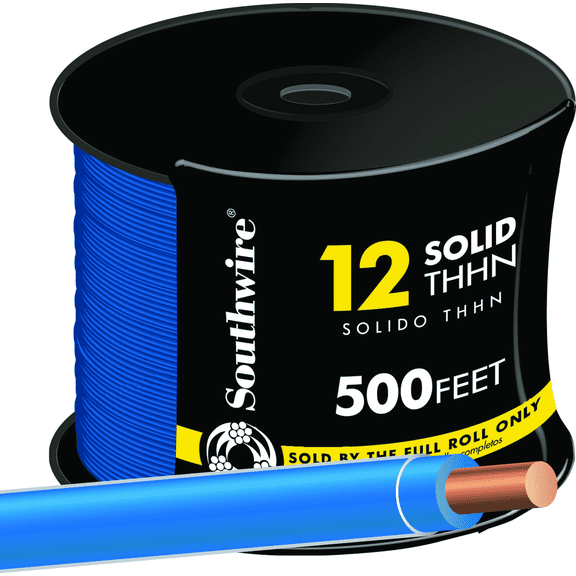 12 AWG Solid THHN Electrical Wire - Single Pack Indoor & Outdoor Use, NEC-Compliant