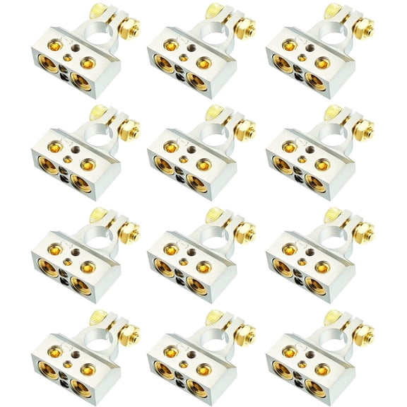 12 Absolute BTC300N 0/2/4/6/8 AWG Single Negative Power Battery Terminal Connectors Chrome
