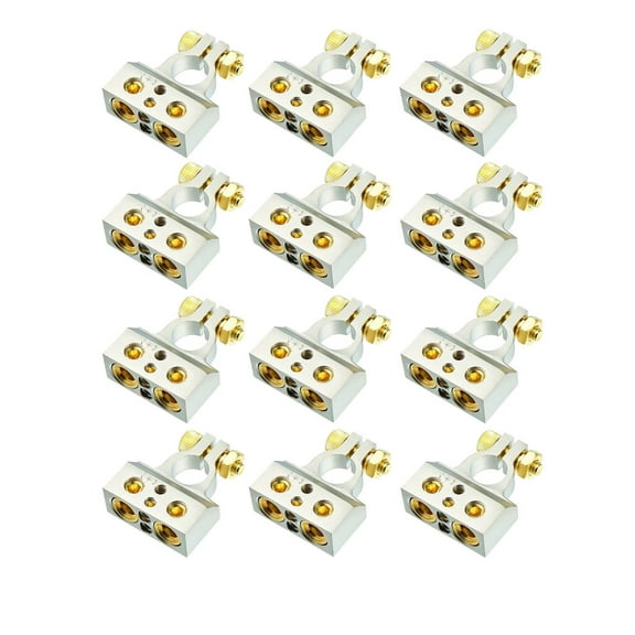 12 Absolute BTC300P 0/2/4/6/8 AWG Single Positive Power Battery Terminal Connectors Chrome