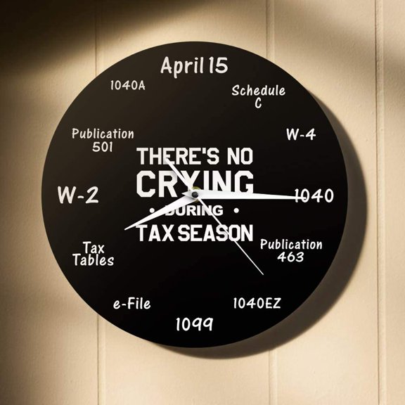 12'' Accountant Clock Tax Season Wall Clock Silent Non Ticking Clock for Accounting Tax Accountant Gifts Accountant Tax Preparer Office$$Home Decor, Kitchen, & Other