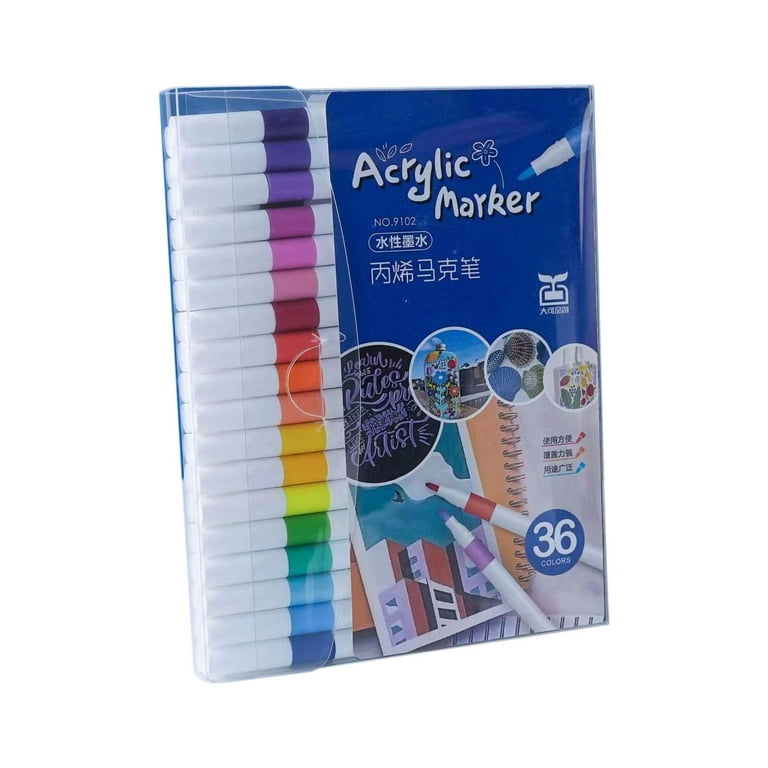 12 Acrylic Paint Markers-Water Based Acrylic,Waterproof and