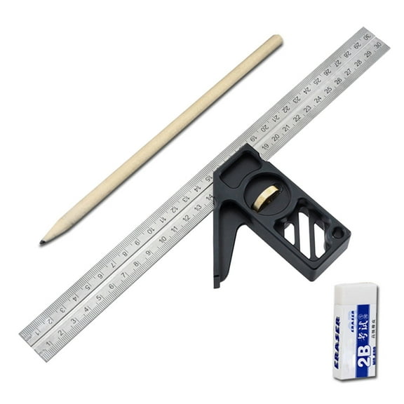 12''Adjustable Protractor AngleRuler Combination Square Ruler Stainless Steel 300mm Carpenter Measure Tool