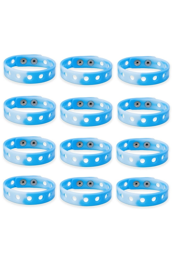 12 Adjustable Shoe Charm Bracelets with Holes, DIY Customizable Silicone Wristband for Charms