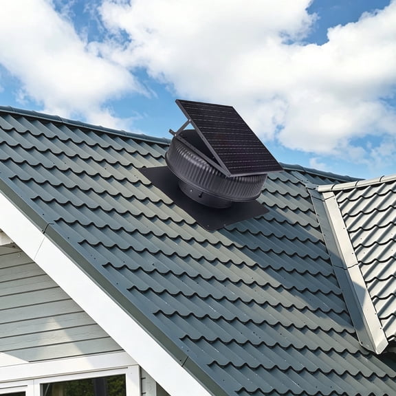 12"Adjustable Solar Attic Exhaust Fan,42W Dual Power Roof Vent Fan with Remote 3-Speed Control,MPPT Controller, Auto Startup at 25°C, 1200 CFM Solar Ventilator for Roof, Garage & Warehouse