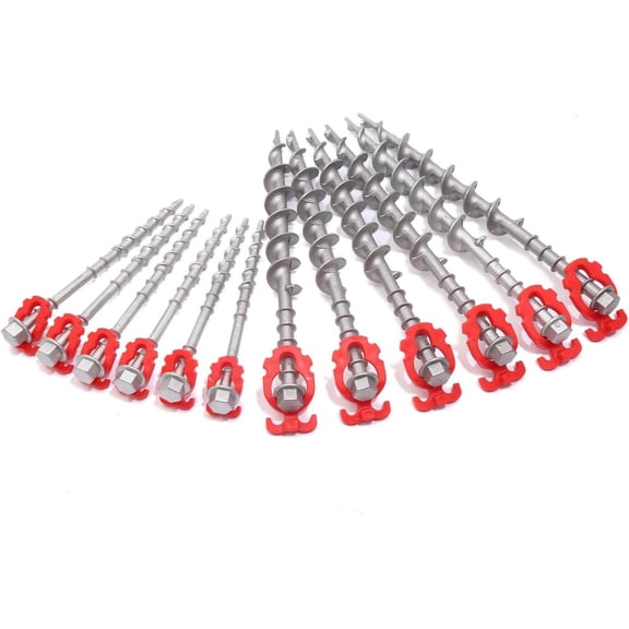 12 Aluminum Ground Anchors  Non-rust Cast Tent Stakes Heavy Duty Metal Pegs Ideal For Tents Canopies Sheds Car Ports Swing Sets Outdoors