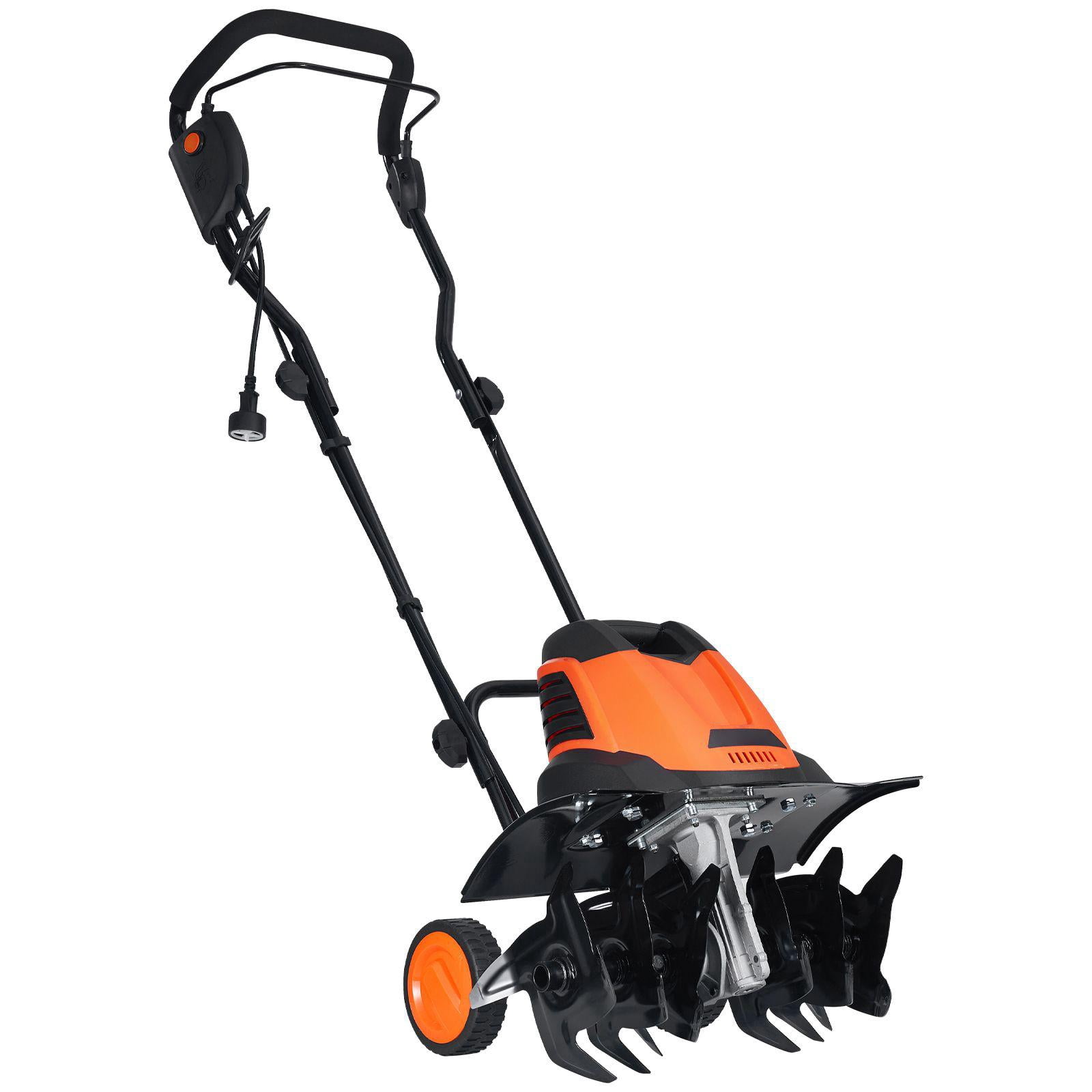 12 Amp Electric Tiller 18 Inch Width 3.94 Inch Depth Corded Steel Manganese Blades for Garden Lawn Soil