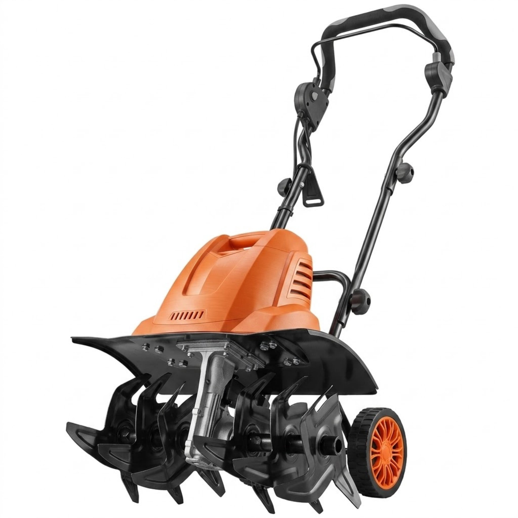 12 Amp Electric Tiller & Cultivator, 18" Tilling Width Corded Rototiller with Steel Mn Tines for Garden and Lawn Soil