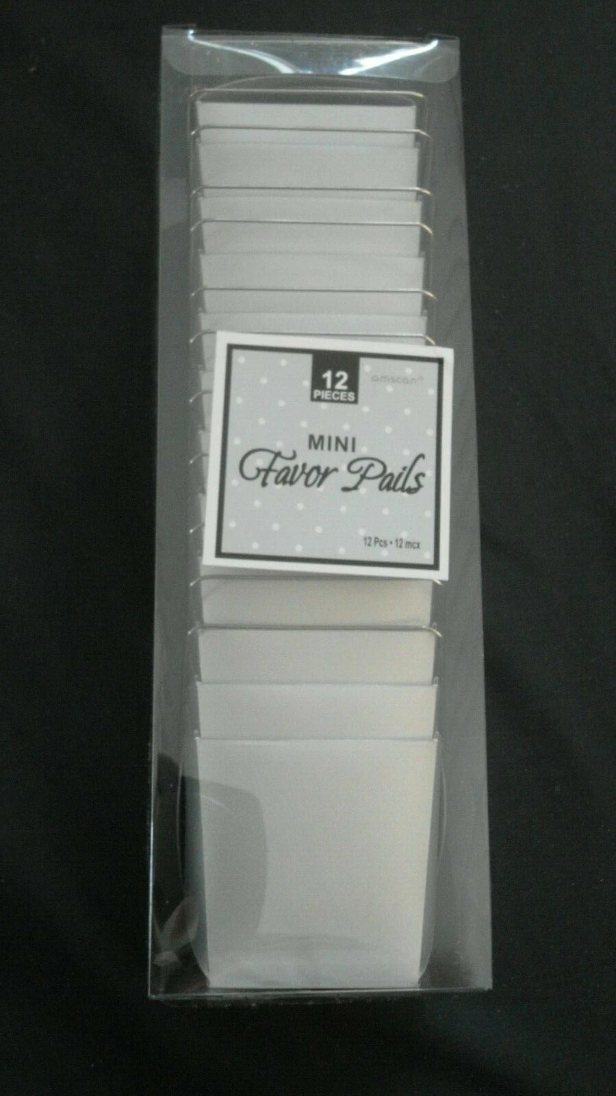 (12) Amscan Mini Silver Chinese Food Pails / Containers Wedding Or Party Favors