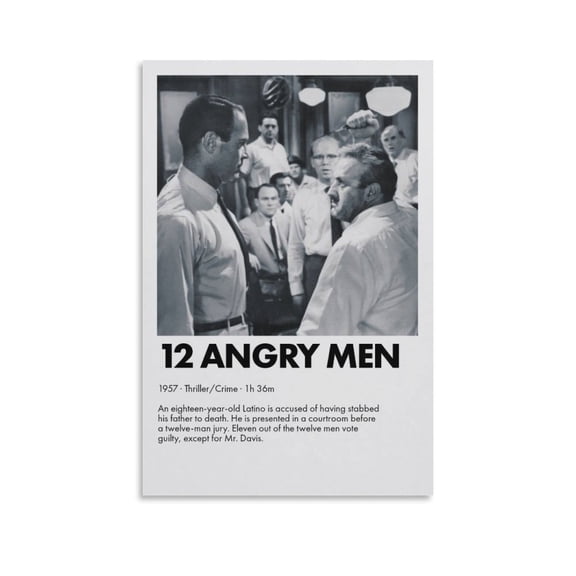 12 Angry Men Movie Poster (2) Print Photo Art Painting Canvas Poster Home Decorative Bedroom Modern Decor Posters Gifts 12x18inch(30x45cm)