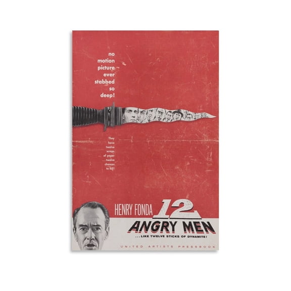 12 Angry Men Movie Poster (9) Wall Art Poster Scroll Canvas Painting Picture Living Room Decor Home 24x36inch(60x90cm)