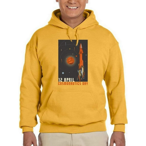 12 April Cosmonautics Day Hoodie Men -Image by Shutterstock, Male 3X-Large