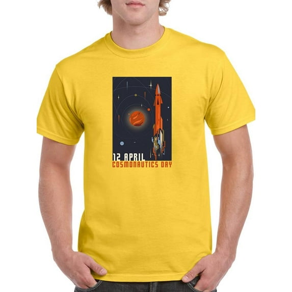12 April Cosmonautics Day T-Shirt Men -Image by Shutterstock, Male Small