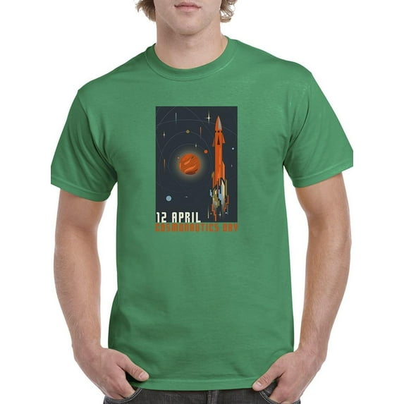12 April Cosmonautics Day T-Shirt Men -Image by Shutterstock, Male x-Large