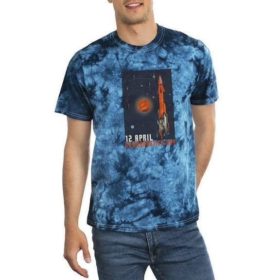 12 April Cosmonautics Day Tie Dye Crystal Men -Image by Shutterstock, Male XX-Large