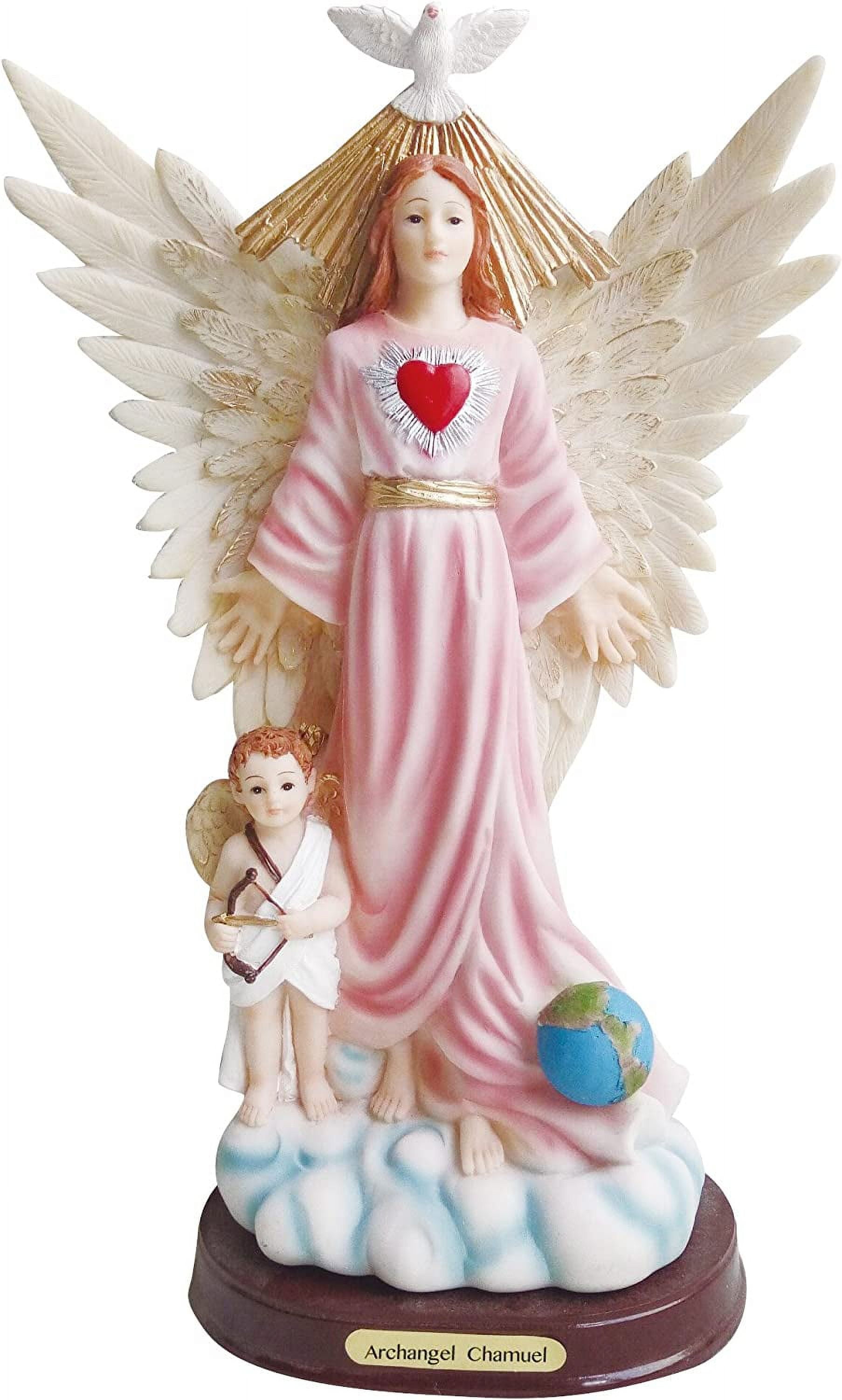 12" Archangel Chamuel Statue Angel of Peaceful Relationships. Holy Figurine Statue Fantasy Decoration