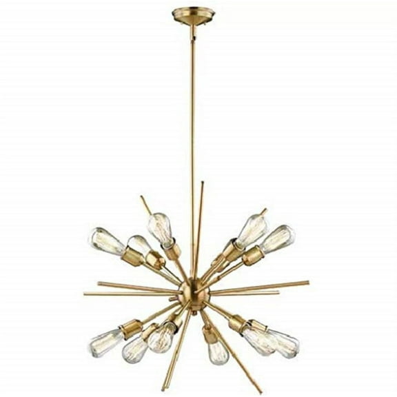 12 Arm Gold Antique Sputnik Light - Geometric Chandelier - Semi Flush - Modern Chandelier - Brass Fixture
