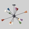 thumbnail image 1 of 12 Arm Multi Color Shade Brass Sputnik Chandelier Light Fixture Mid Century Style Sputnik Pendant Ceiling Light, 1 of 7